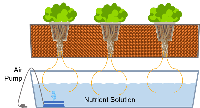 Hydroponics system types - wick hydroponics system